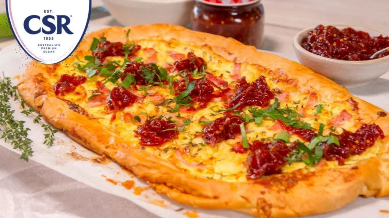 Caramelised Red Onion Bacon Tart CSR Sugar